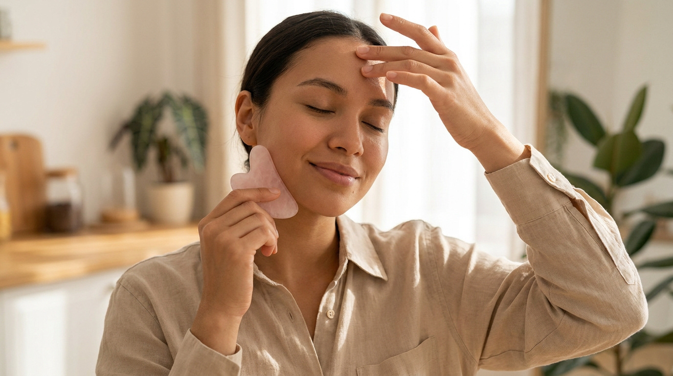 L'automassage facial coréen (tapping, gua sha)